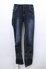 画像1: axes femme / サイドレース使いストレッチパンツ  ブルー S-26-05-13-057-AX-PA-HR-ZS (1)