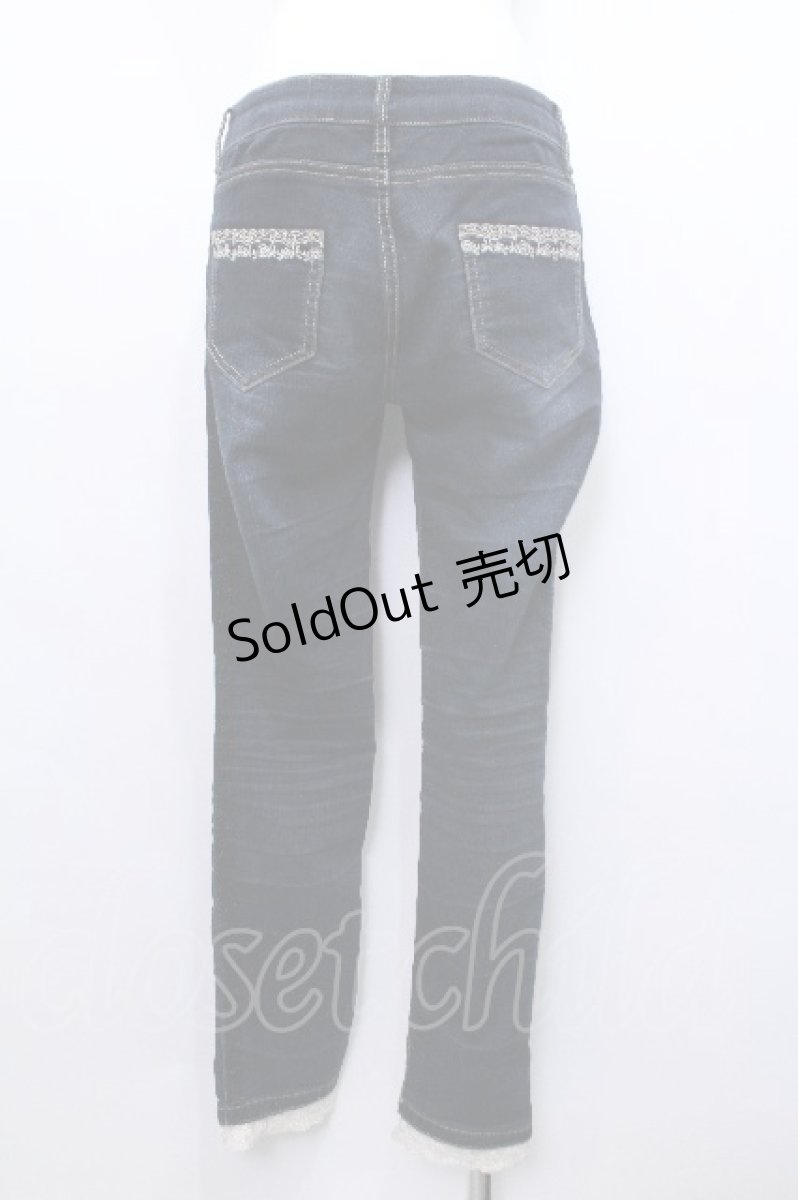 画像2: axes femme / サイドレース使いストレッチパンツ  ブルー S-26-05-13-057-AX-PA-HR-ZS (2)