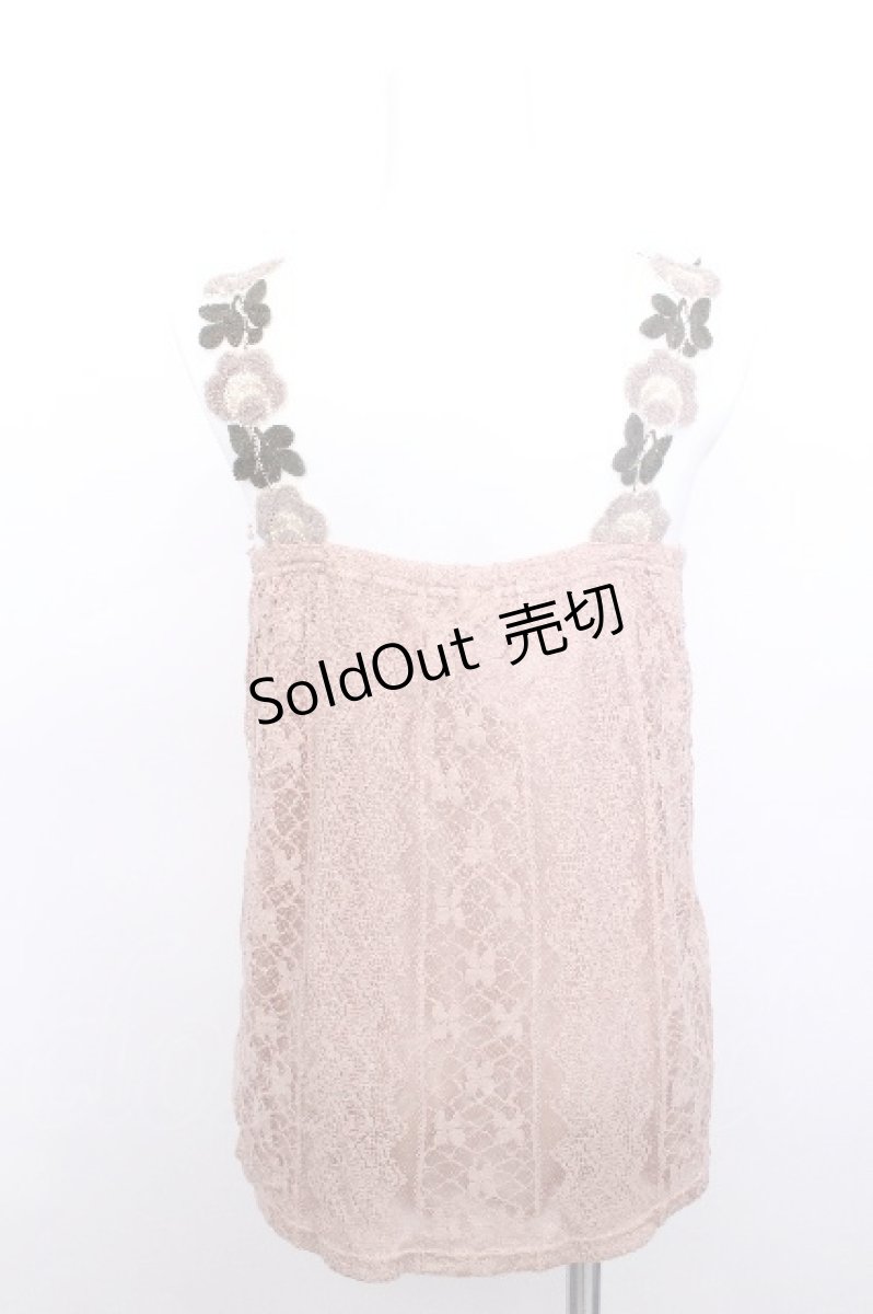 画像2: axes femme / お花レースアウタータンク  アワピンク S-26-05-13-002-AX-TO-HR-ZS (2)