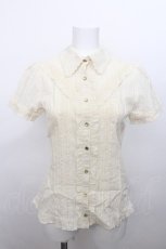 画像1: axes femme / ラメストライプ半袖ブラウス  キナリ S-26-05-13-009-AX-BL-HR-ZS (1)