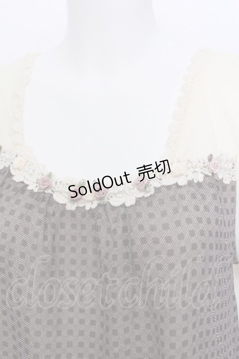 画像3: axes femme / バラ×チェックトップス  ベージュ S-26-05-13-010-AX-TO-HR-ZS (3)
