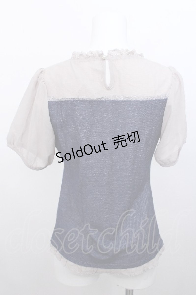 画像2: axes femme / マリン刺繍ビスチェ切替プルオーバー  紺 S-26-05-13-015-AX-TO-HR-ZS (2)