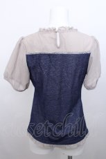 画像2: axes femme / マリン刺繍ビスチェ切替プルオーバー  紺 S-26-05-13-015-AX-TO-HR-ZS (2)