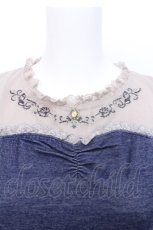 画像3: axes femme / マリン刺繍ビスチェ切替プルオーバー  紺 S-26-05-13-015-AX-TO-HR-ZS (3)