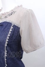 画像4: axes femme / マリン刺繍ビスチェ切替プルオーバー  紺 S-26-05-13-015-AX-TO-HR-ZS (4)