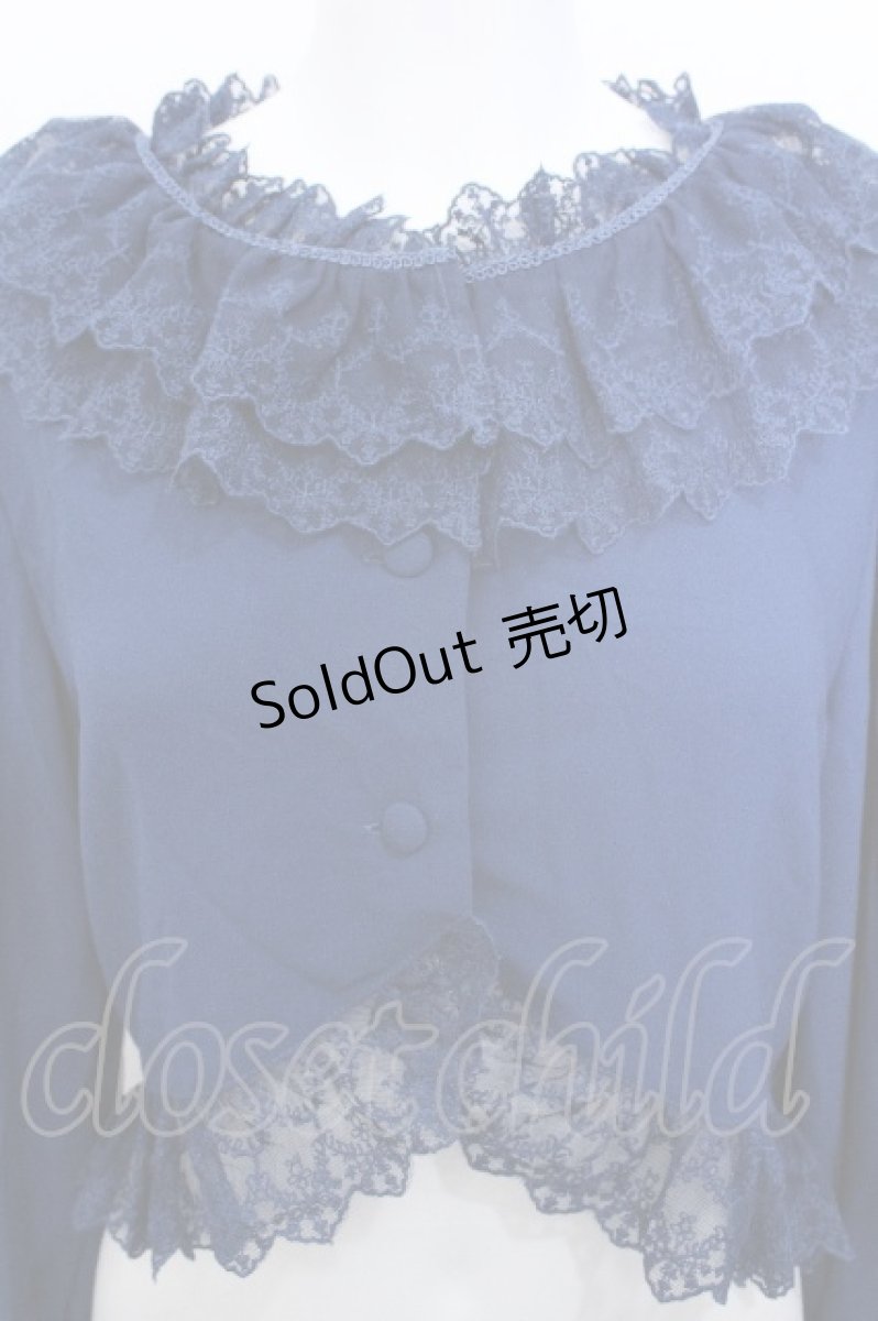 画像3: ATELIER PIERROT / Sugar Lace Ribbonボレロ  青 S-26-05-13-016-EL-TO-AS-ZS (3)