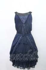 画像2: axes femme / シフォンノースリーブワンピース  紺 S-26-05-13-029-AX-OP-HR-ZS (2)