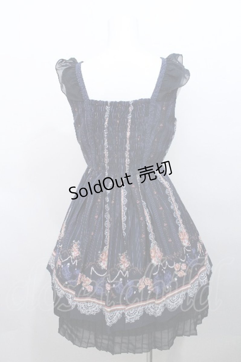 画像2: axes femme / ストライプパリメルヘン柄ワンピース  紺 S-26-05-13-030-AX-OP-HR-ZS (2)