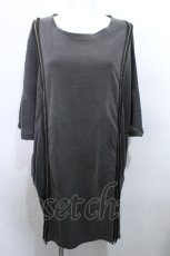 画像1: Jamie エーエヌケー / バックプリントZIPデザインビッグTシャツ  グレー S-26-05-14-050-LO-TO-HR-ZS (1)