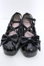 画像1: axes femme kawaii / クロスストラップパンプス L 黒 S-26-05-14-017-AX-SK-HR-ZS (1)