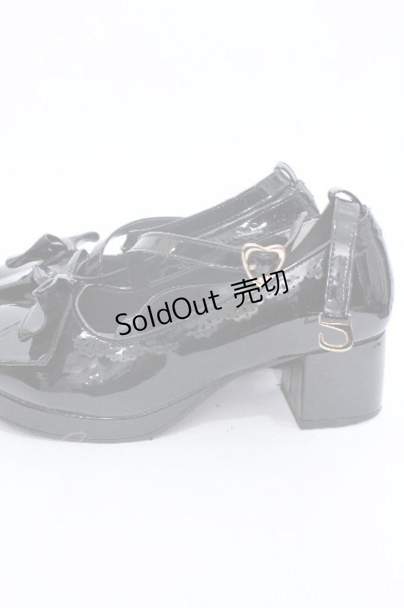 画像3: axes femme kawaii / クロスストラップパンプス L 黒 S-26-05-14-017-AX-SK-HR-ZS (3)