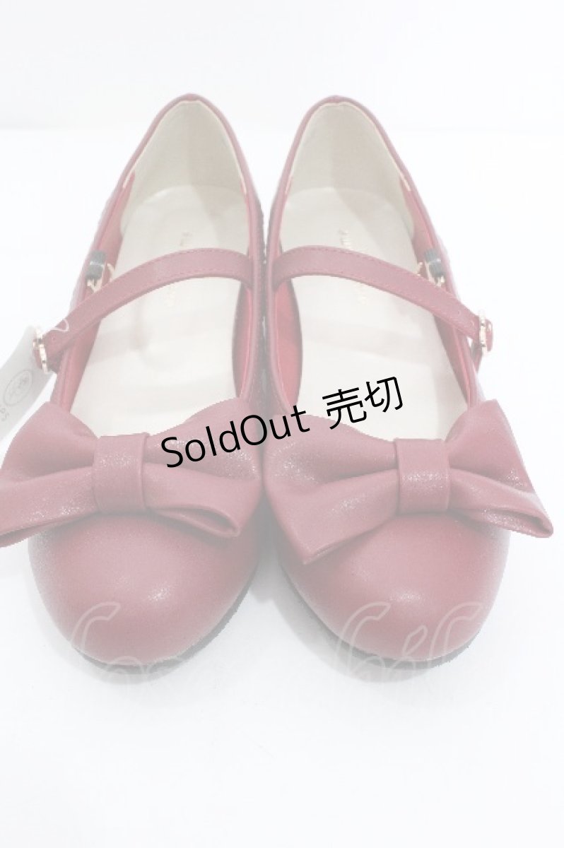 画像1: axes femme kawaii / ローヒールリボンパンプス M ワイン S-26-05-14-019-AX-SH-HR-ZS (1)