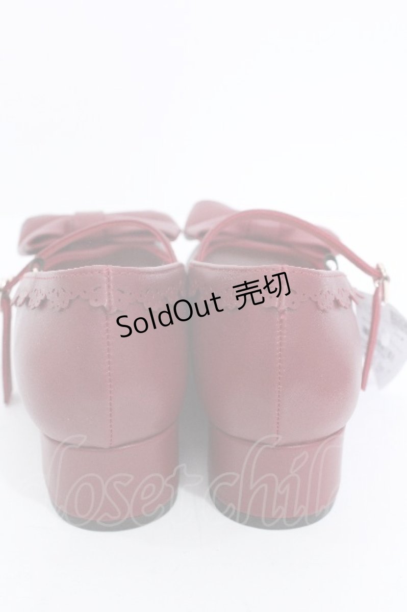 画像2: axes femme kawaii / ローヒールリボンパンプス M ワイン S-26-05-14-019-AX-SH-HR-ZS (2)