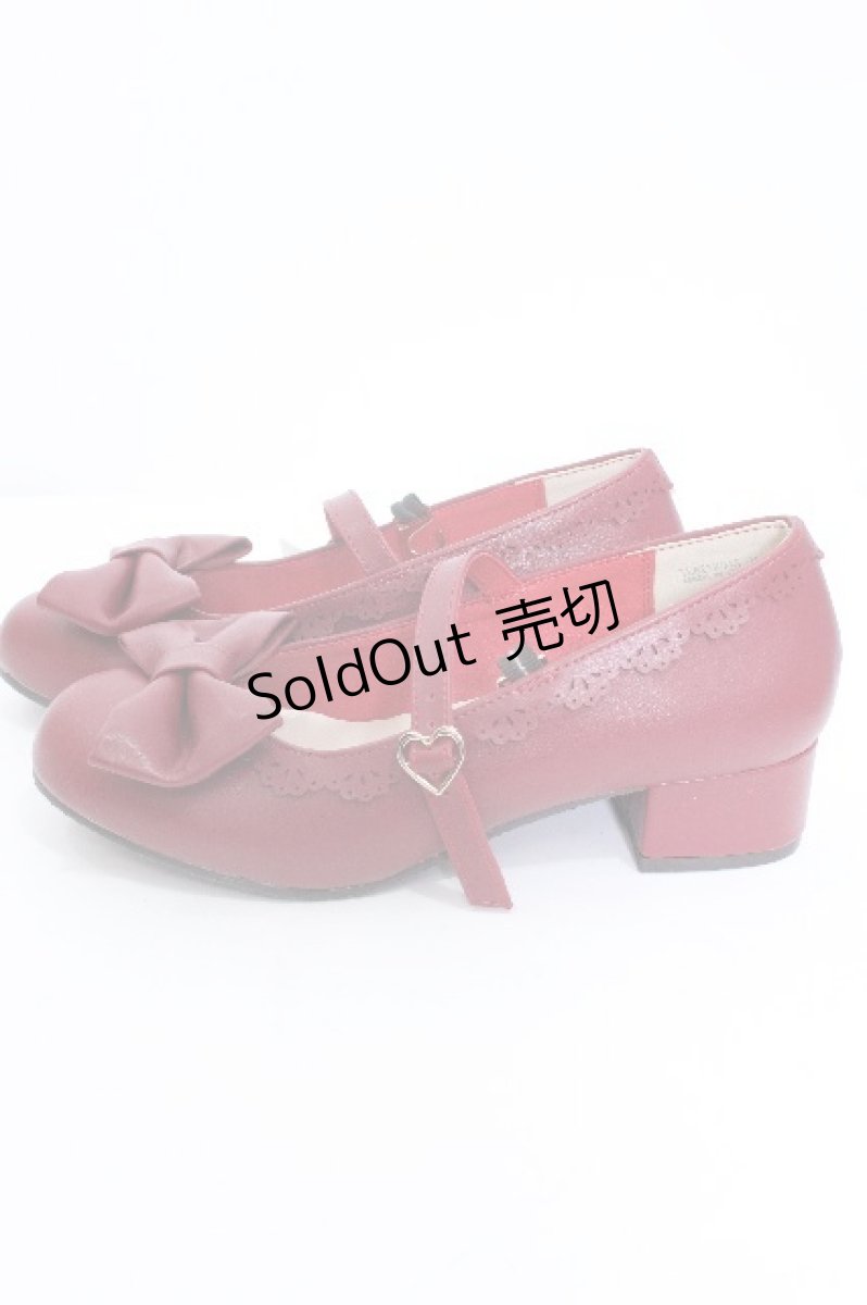 画像3: axes femme kawaii / ローヒールリボンパンプス M ワイン S-26-05-14-019-AX-SH-HR-ZS (3)