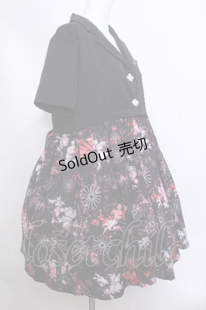 画像2: NieR Clothing / 半袖シャツワンピース  黒 S-26-05-15-031-PU-OP-AS-ZS (2)