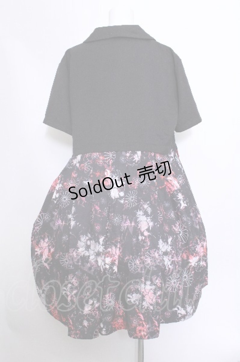画像3: NieR Clothing / 半袖シャツワンピース  黒 S-26-05-15-031-PU-OP-AS-ZS (3)
