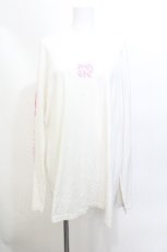 画像1: KRY CLOTHING / 「SUICIDE」ロングTシャツ  白ｘピンク S-26-05-15-012-PU-TS-HR-ZS (1)