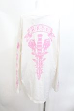 画像3: KRY CLOTHING / 「SUICIDE」ロングTシャツ  白ｘピンク S-26-05-15-012-PU-TS-HR-ZS (3)