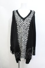画像1: HYSTERIC GLAMOUR / ゼブラロングニット  黒ｘ白 S-26-05-15-020-PU-TS-HR-ZS (1)