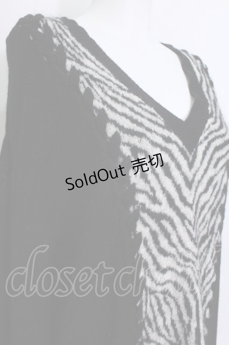 画像4: HYSTERIC GLAMOUR / ゼブラロングニット  黒ｘ白 S-26-05-15-020-PU-TS-HR-ZS (4)