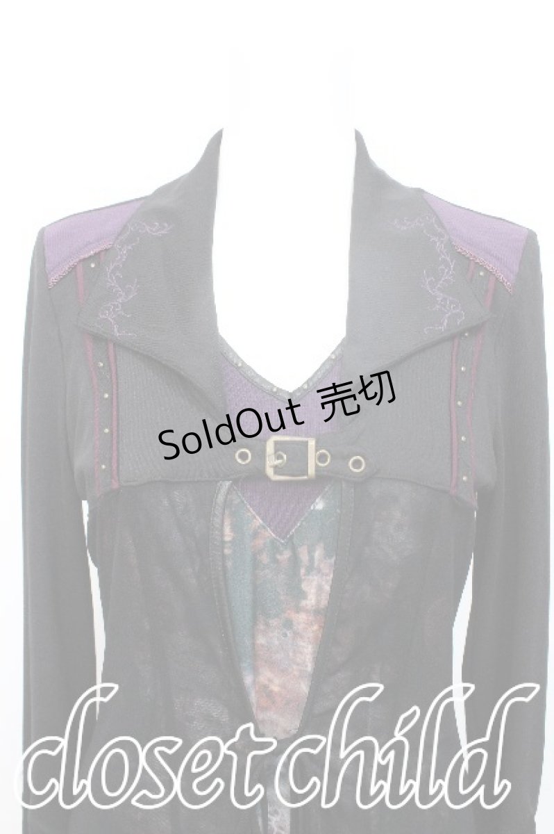画像3: Ozz Croce / 衿付レイヤードロングトップス  黒 S-26-05-17-003-OO-TO-SZ-ZS (3)