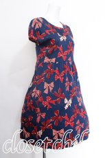 画像2: Jane Marple / Ribbons go aroundワンピース  紺ｘ赤 S-26-05-17-027-JM-OP-HR-ZS (2)