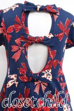 画像4: Jane Marple / Ribbons go aroundワンピース  紺ｘ赤 S-26-05-17-027-JM-OP-HR-ZS (4)