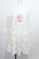 画像1: PINK HOUSE / 桜Teddy刺繍使いローンタブリエ  白 S-26-05-17-1003-LO-TO-SA-ZS (1)