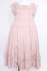 画像1: PINK HOUSE / ローズレース使いローンエプロンドレス  ピンク S-26-05-17-1023-LO-OP-SA-ZS (1)