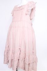 画像3: PINK HOUSE / ローズレース使いローンエプロンドレス  ピンク S-26-05-17-1023-LO-OP-SA-ZS (3)