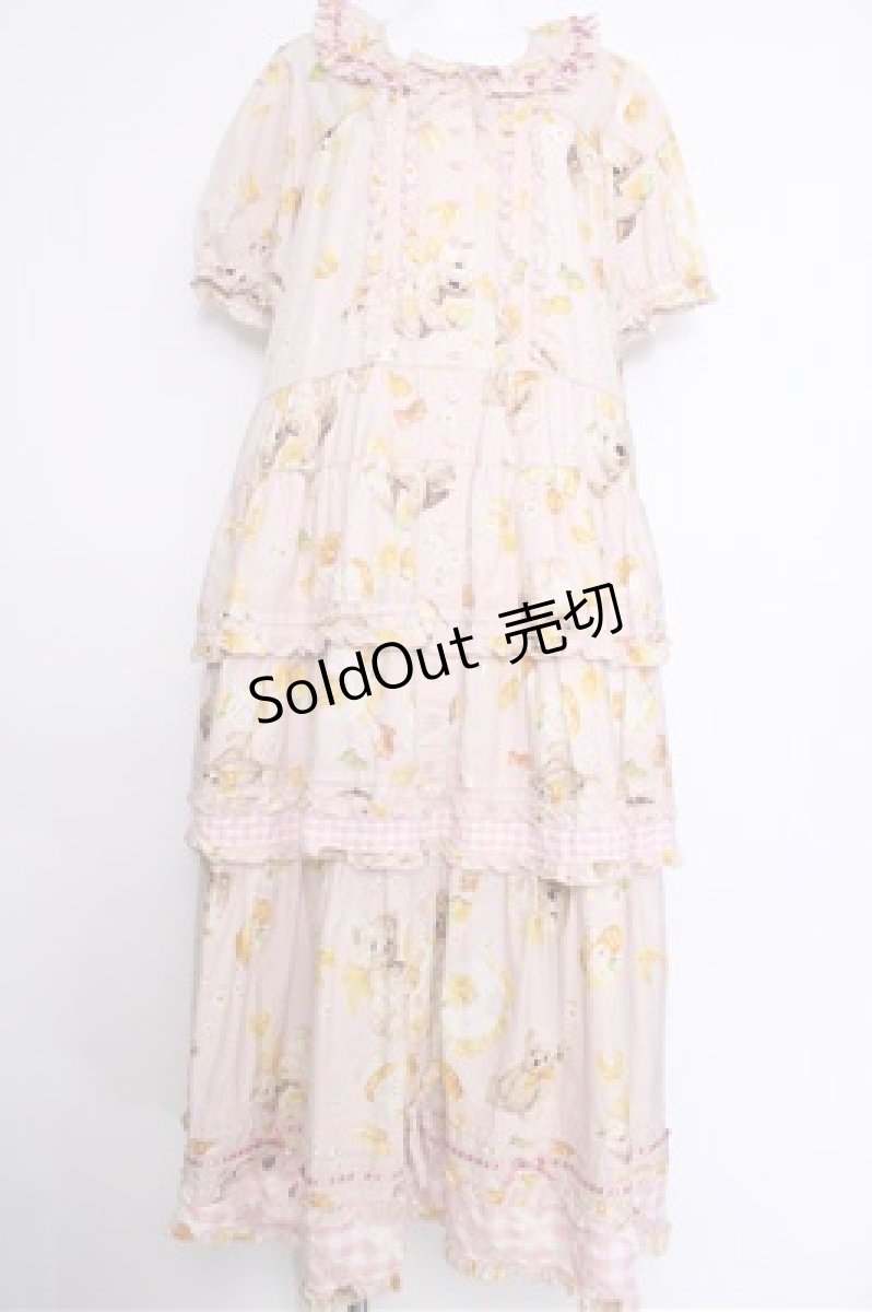 画像1: PINK HOUSE / ハニーレモンテディプリントパッチワークワンピース  ピンク S-26-05-17-1025-LO-OP-SA-ZS (1)