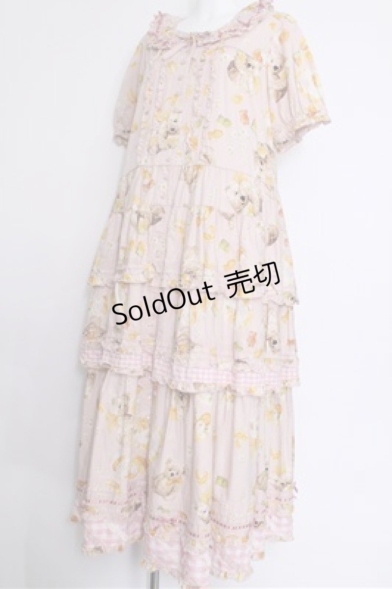 画像3: PINK HOUSE / ハニーレモンテディプリントパッチワークワンピース  ピンク S-26-05-17-1025-LO-OP-SA-ZS (3)