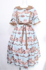 画像1: axes femme kawaii / お菓子の家柄ワンピース  ミント S-26-05-17-1011-AX-BL-HR-ZS (1)