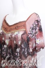 画像3: Ozz oneste / 花プリントメッシュワンピース  茶 S-26-05-17-010-OO-OP-HR-ZS (3)