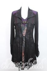 画像1: Ozz Croce / 衿付レイヤードロングトップス  黒 S-26-05-17-003-OO-TO-SZ-ZS (1)