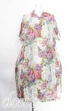 画像1: Jane Marple Dans Le Salon /Flower Wallpaperオープンネックワンピース  マルチ S-26-05-17-021-JM-SK-ET-ZS (1)