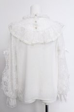 画像2: axes femme kawaii / ヴィンテージシフォンブラウス  白 S-26-05-18-003-AX-BL-HR-ZS (2)