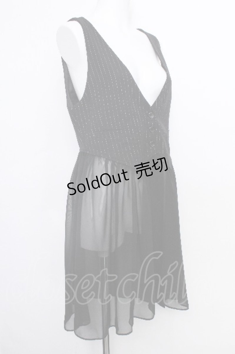 画像3: E hyphen world gallery / シフォンフリルベスト  黒 S-26-05-18-031-LO-TO-AS-ZS (3)