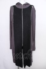 画像1: Sixh / ZIPロングパーカー  黒ｘグレー S-26-05-18-032-HN-TO-AS-ZS (1)