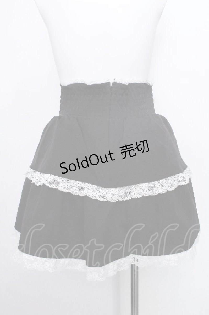 画像2: DearMyLove / バラレースフリルレースアップティアードスカート  黒 S-26-05-18-054-GO-SK-AS-ZS (2)