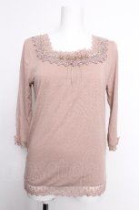 画像1: axes femme / レースシフォントップス  ピンク S-26-05-18-007-AX-TO-AS-ZS (1)