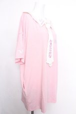 画像3: LISTEN FLAVOR / ハートのチェリーネクタイ付セーラーワンピ  ピンクｘ白 S-26-05-18-009-PU-OP-HR-ZS (3)
