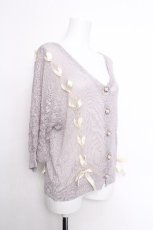 画像3: axes femme / レースアップサマーニットカーディガン  グレー S-26-05-18-011-AX-TO-AS-ZS (3)