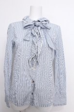画像1: Jane Marple / ストライプブラウス  サックス S-26-05-18-012-JM-BL-AS-ZS (1)