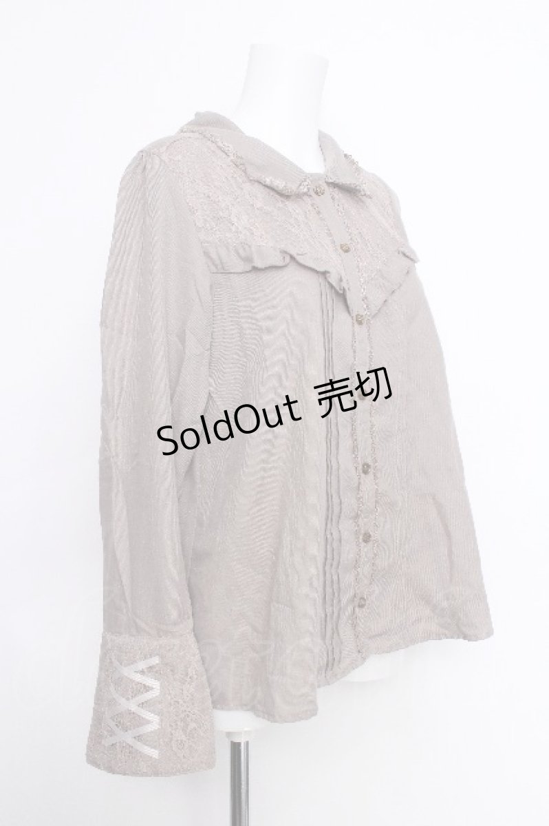 画像3: axes femme / フロントレース&ピンタックブラウス  ベージュ S-26-05-18-022-AX-BL-AS-ZS (3)