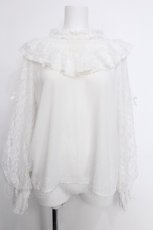画像1: axes femme kawaii / ヴィンテージシフォンブラウス  白 S-26-05-18-003-AX-BL-HR-ZS (1)