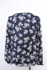 画像2: axes femme / シフォン花柄カットソー  紺 S-26-05-18-024-AX-TO-AS-ZS (2)