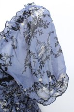 画像4: axes femme / バードケージ柄シフォンシャーリングワンピース  ブルー S-26-05-19-039-AX-OP-AS-ZS (4)