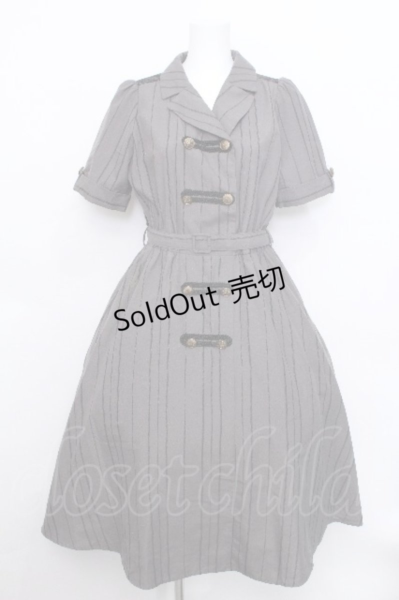 画像1: axes femme / ナポレオンモチーフワンピース  グレー S-26-05-19-047-AX-OP-AS-ZS (1)