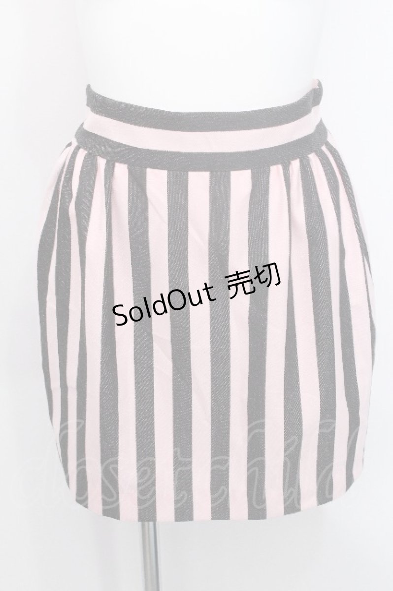 画像1: MILK / Lady Stripe ミニスカート  ピンクｘ黒 S-26-05-19-049-ML-SK-HR-ZS (1)